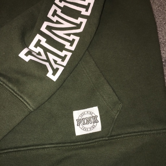 Army green VS PINK sweatshirt with white detail - Picture 2 of 4